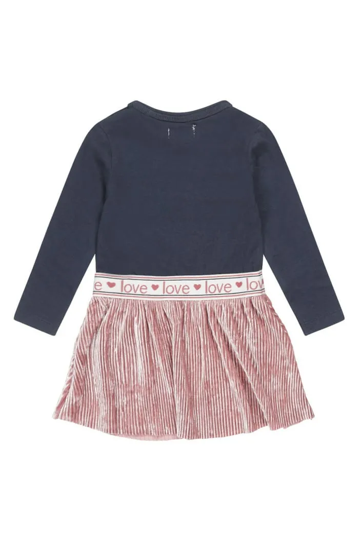 2-in-1 Baby & Kinder Langarmkleid mit Herz & LOVE ♥ Altrosa