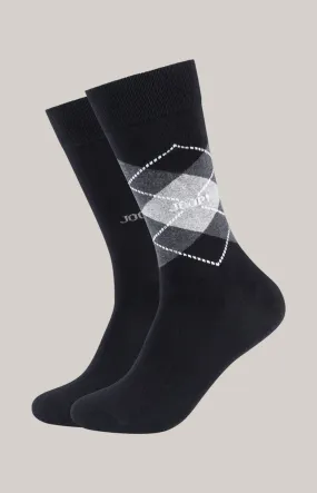 2er-Pack Socken in Schwarz