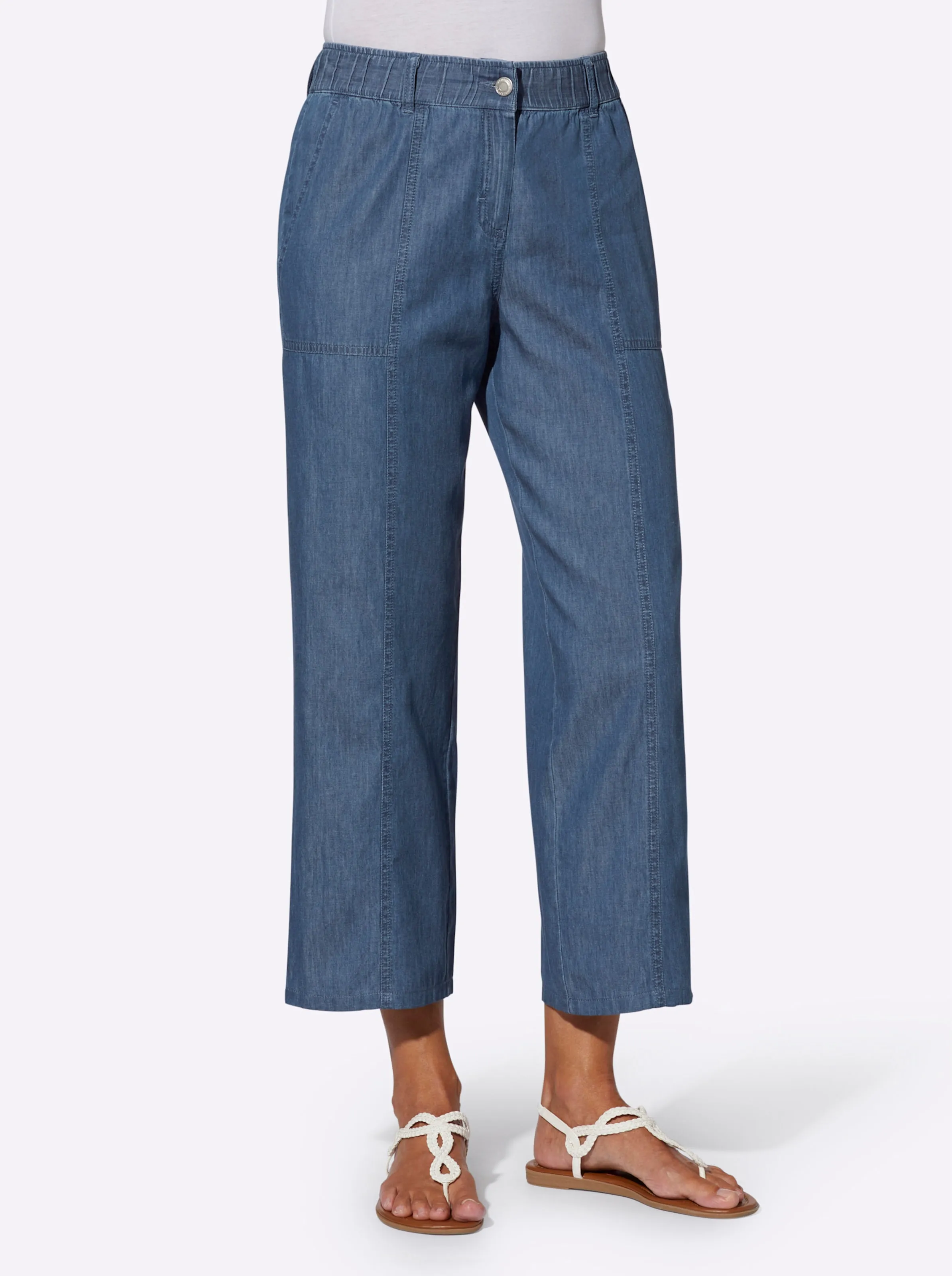 7/8-Jeans in blue-stone-washed