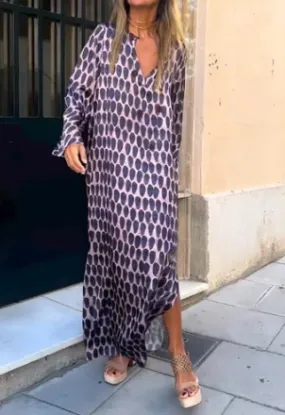 Batik-bedrucktes Langarmkleid