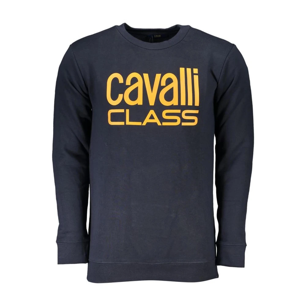 Blauer Baumwoll-Sweatshirt mit Logo für Herren