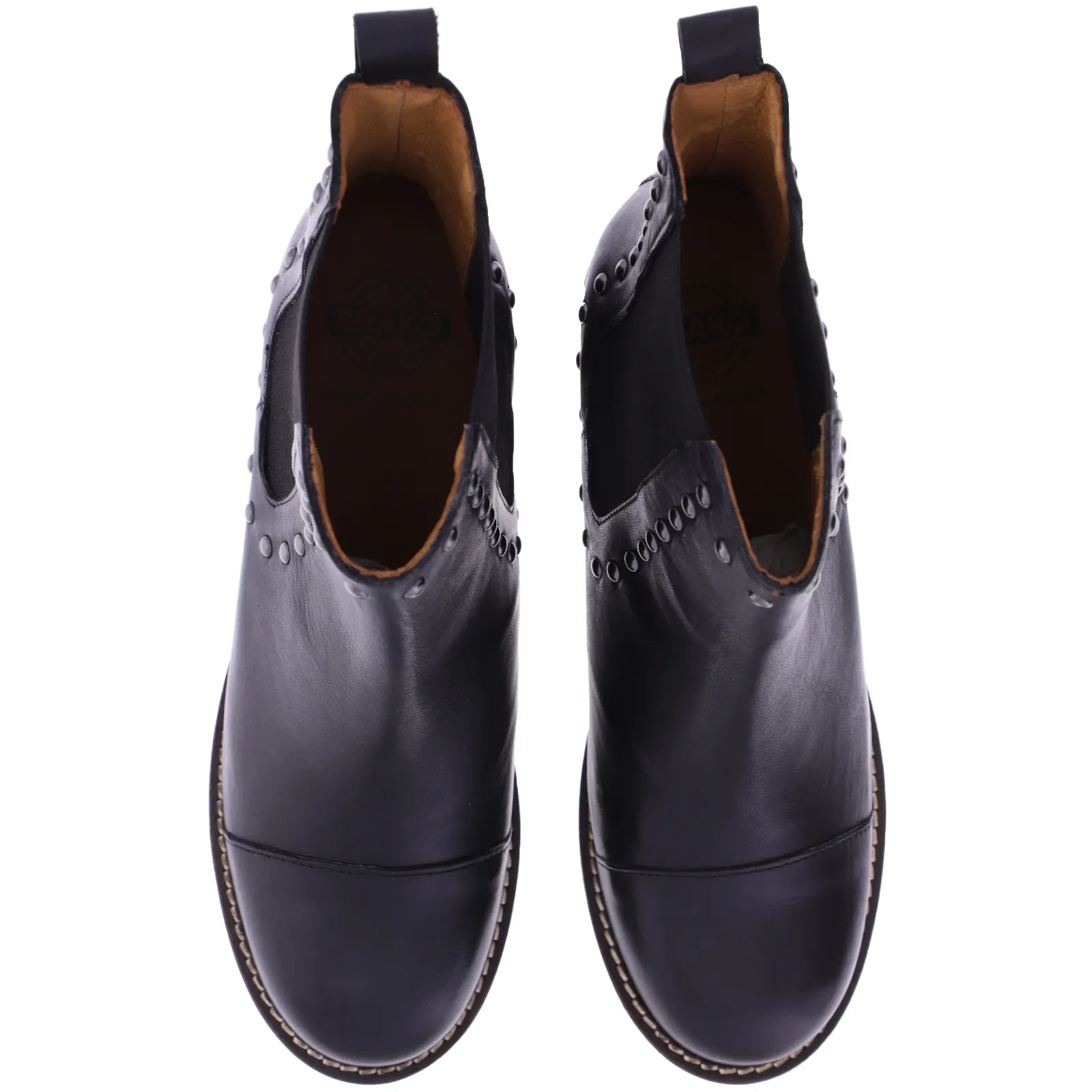 Brako / Modell: Military / Eskimo Negro Schwarz mit Nieten / Art: 21092 / Damen Chelsea Stiefeletten