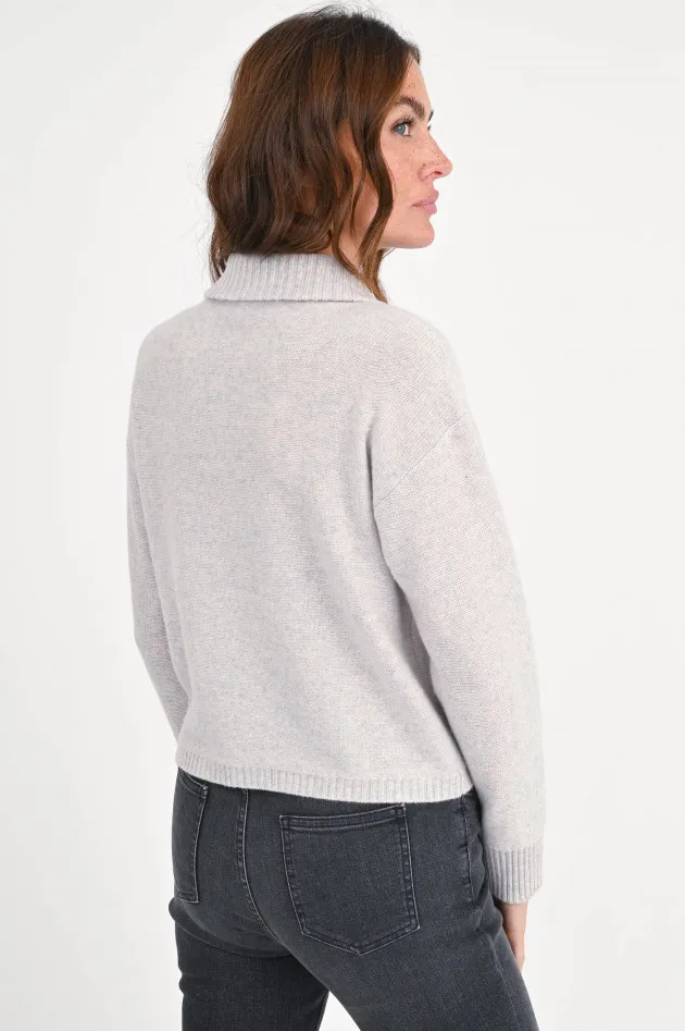 Cashmere-Strickweste mit Hemdkragen in Beige