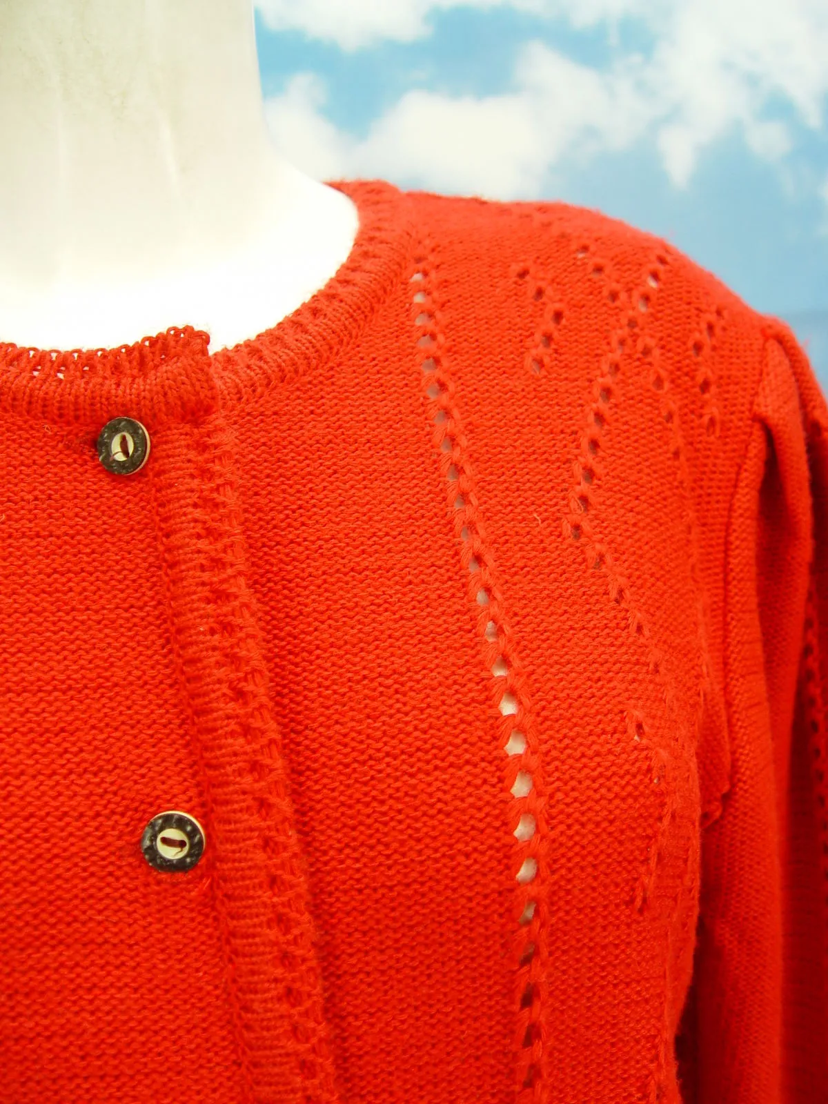 DRALON Vintage neuwertige Dirndljacke Puffärmel Strickjacke Trachtenjacke Gr.46