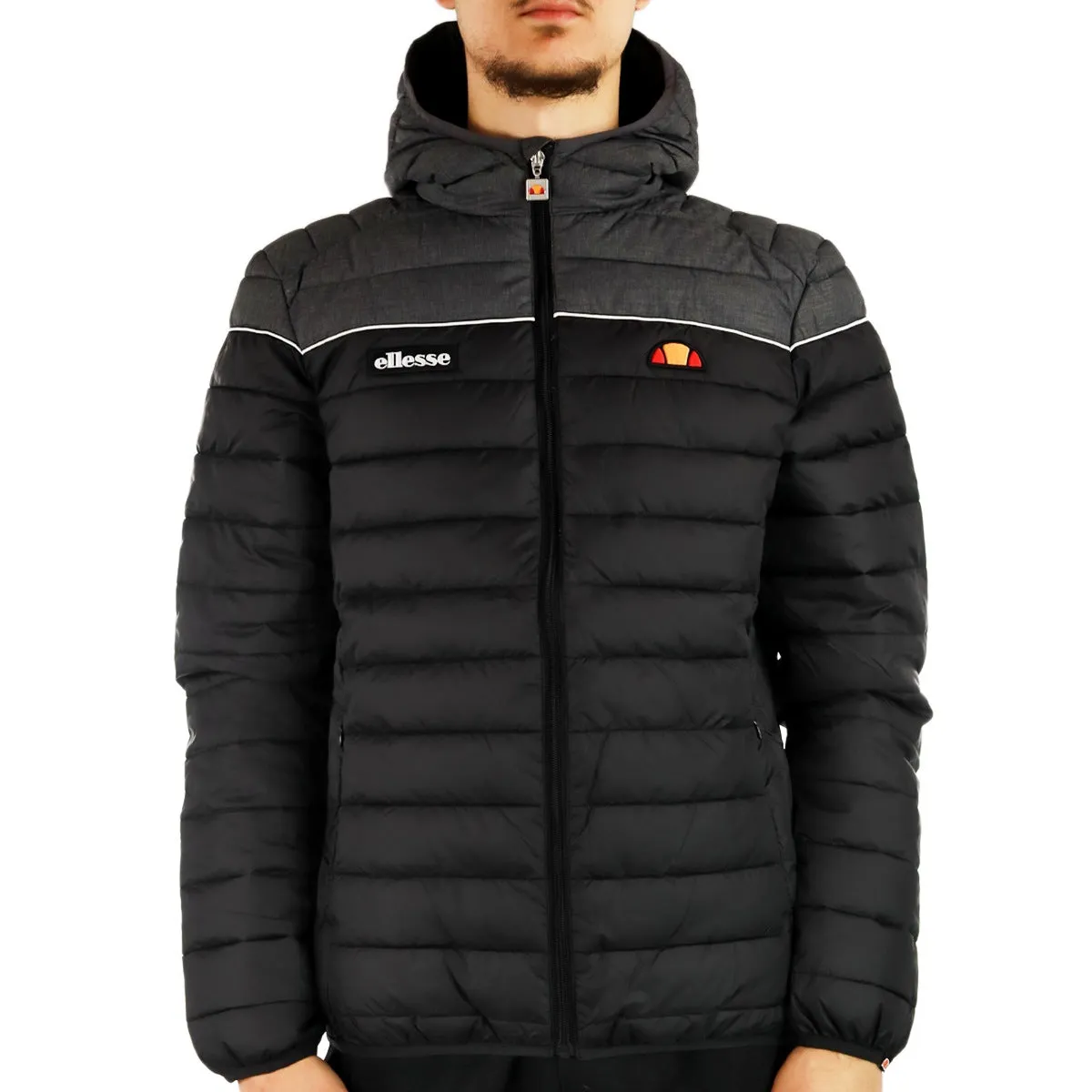 Ellesse Lombardy 2 Padded Winter Jacke SHR13274 Dark Grey Marl Black - dunkelgrau