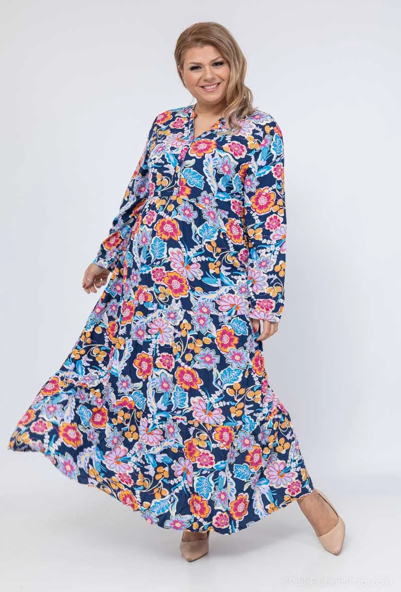 GT-Langarmkleid mit Blumenmuster