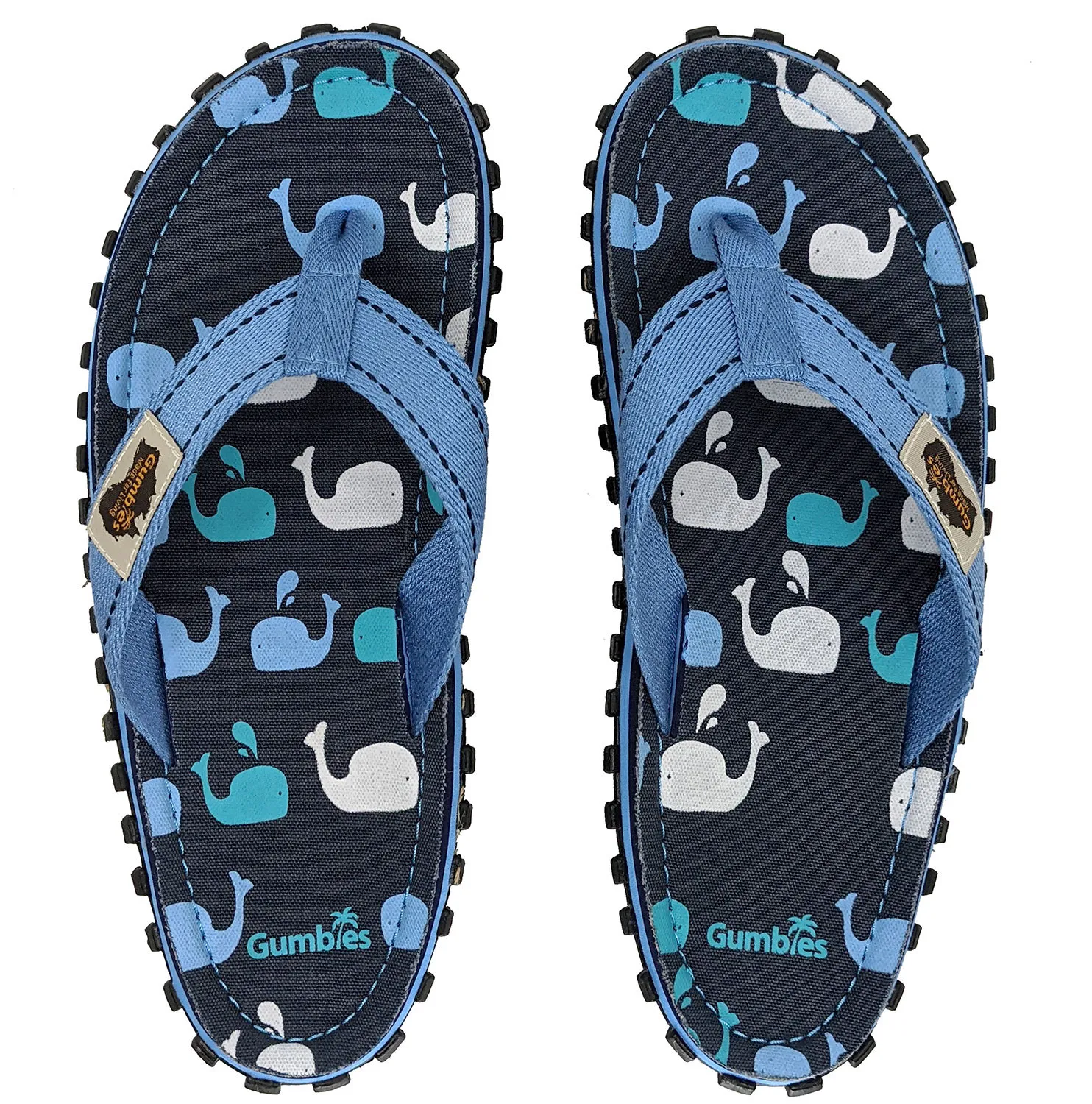 Gumbies Original Zehentrenner Badelatschen whales hier im Sandalen Online-Shop günstig kaufen