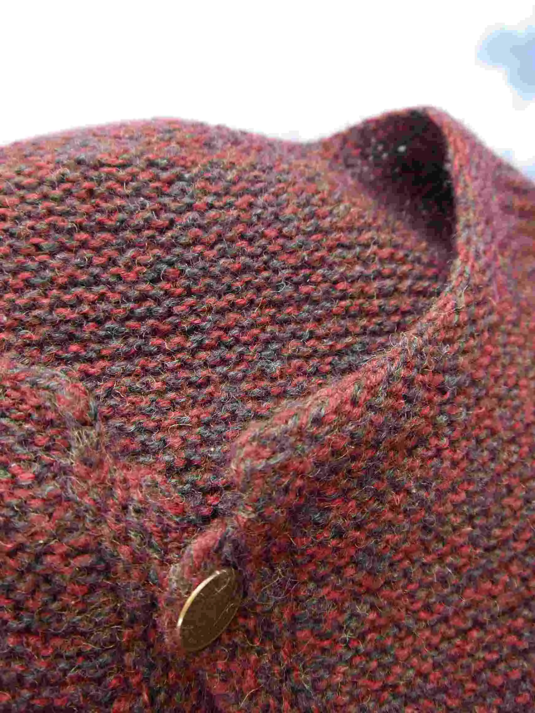 Handgestrickte rot melierte Strickjacke berauschende Trachtenjacke Jacke Gr.40