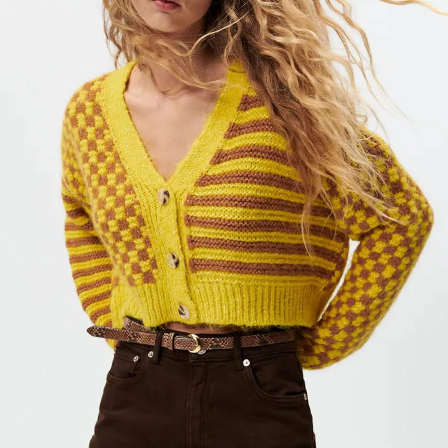 Heidi-Mode | Damen Fashion Strickjacke mit Jacquardmuster