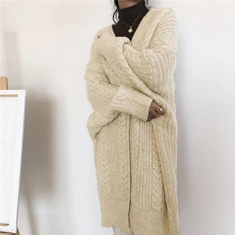 Heidi-Mode | Lang Strickjacke Für Damen Winter Loungewear