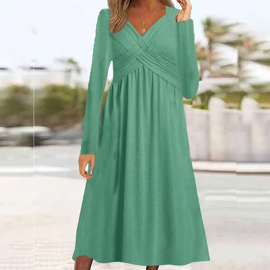 Heidi-Mode | Lässiges Langarmkleid Mit Kreuzdesign