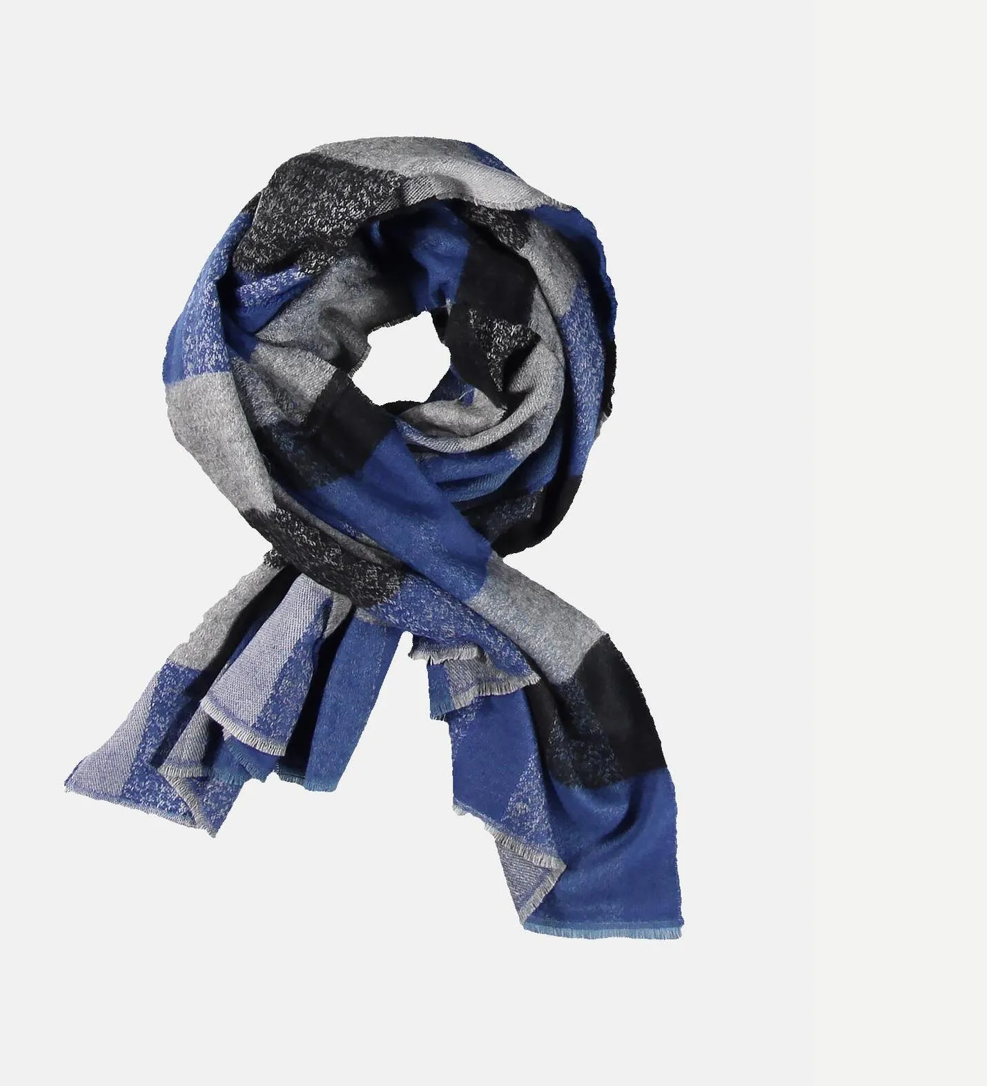 Herren engbers Fransenschal im Karodesign in Blau kaufen 30739
