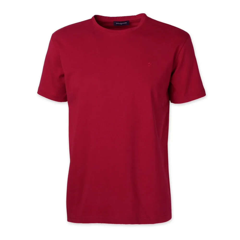 Herren T-Shirt in Burgunderrot, ohne Stoffmusterung 15305