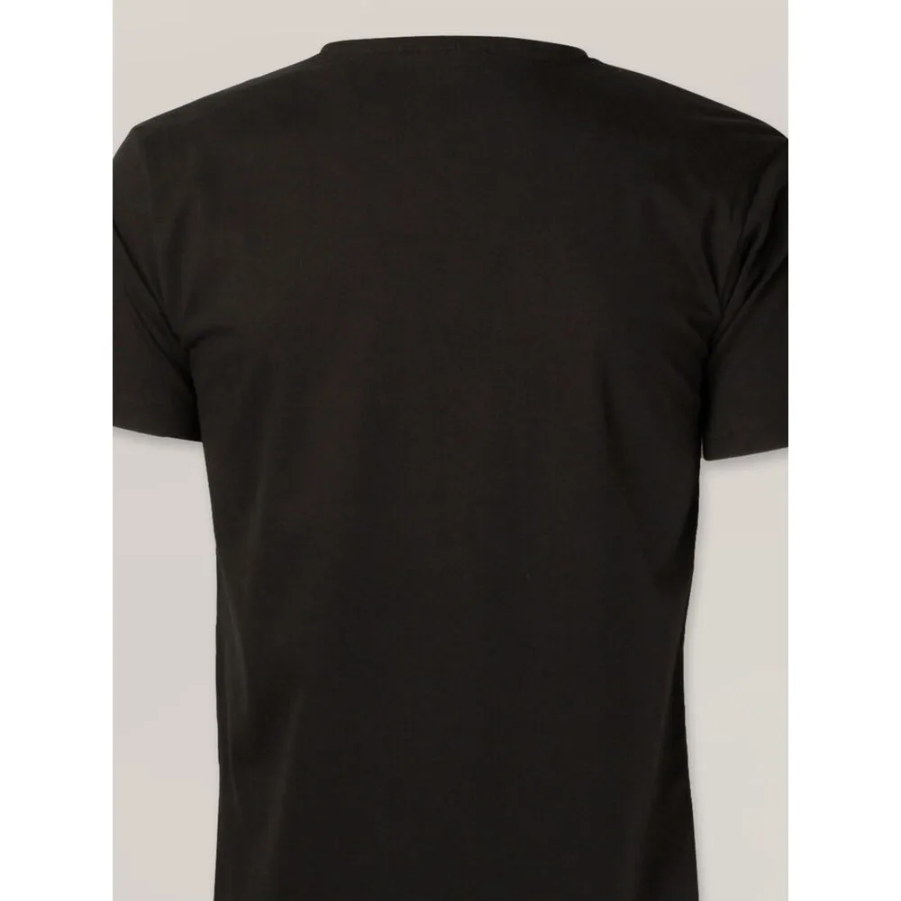 Herren T-Shirt in schwarz, ohne Stoffmusterung 15303