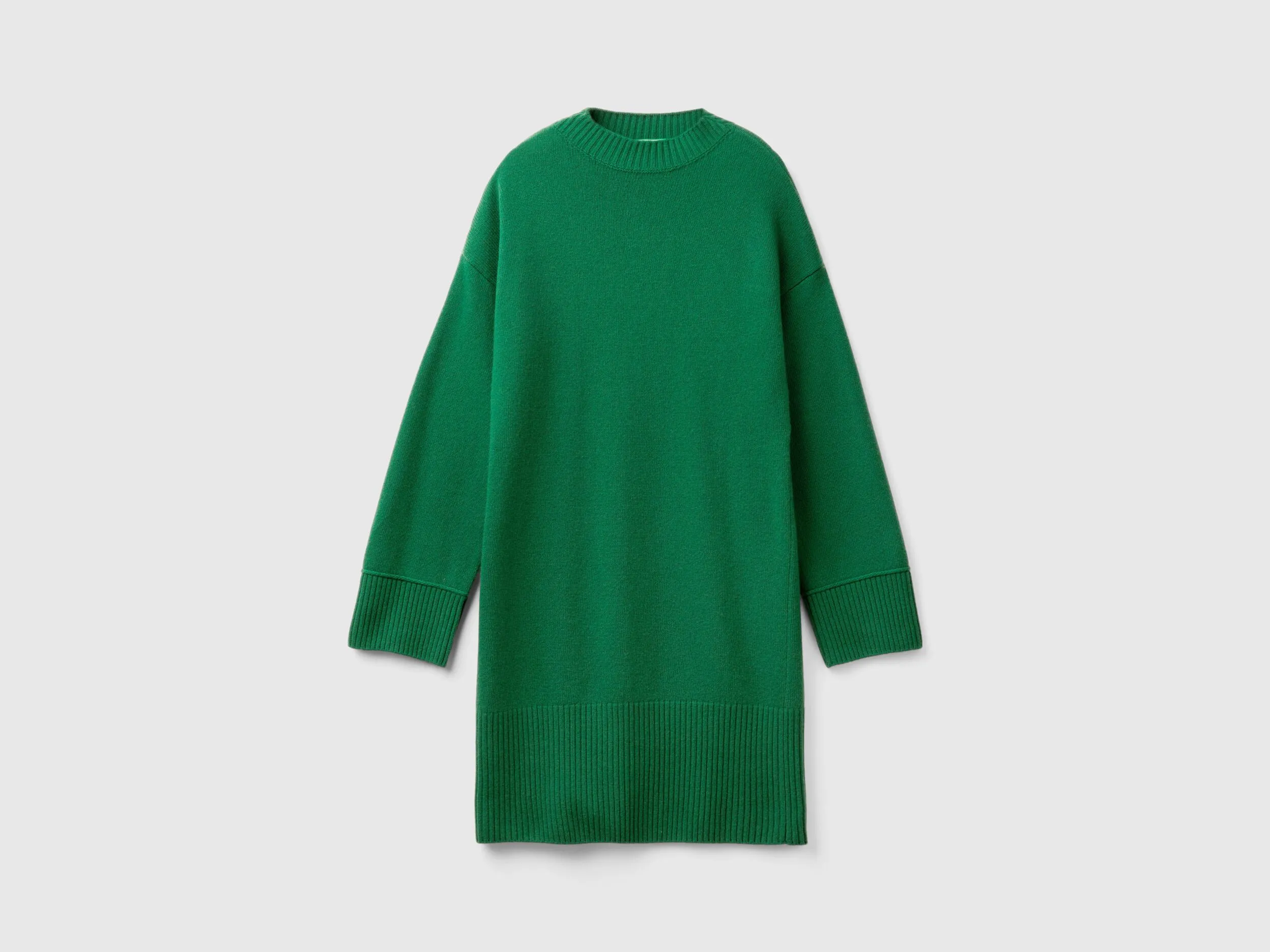 Hochgeschlossenes Kleid aus Mischwolle