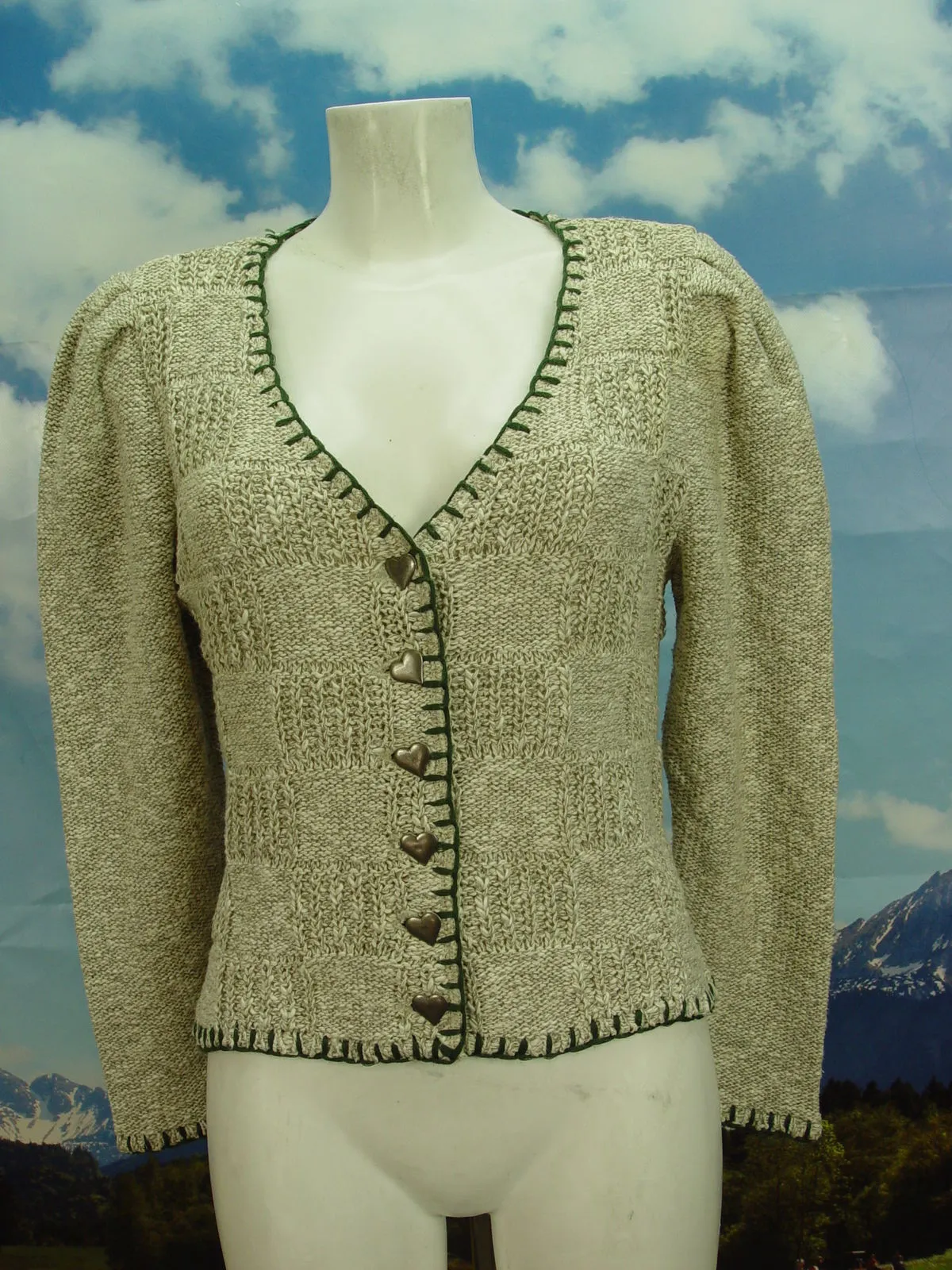 HUBER kurze grob gestrickte Dirndljacke als Strickjacke Trachten Jacke Gr.36