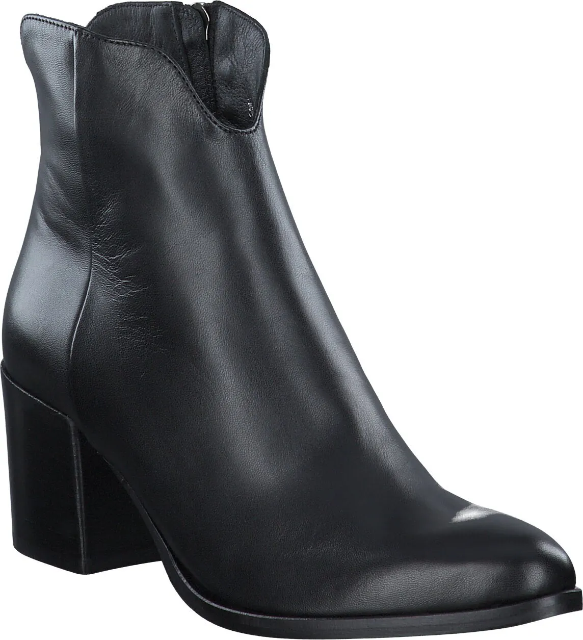 Klassische Stiefeletten aus Leder 106001000016 (Schwarz)