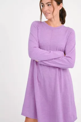 Langarm-Strickkleid  in Violett