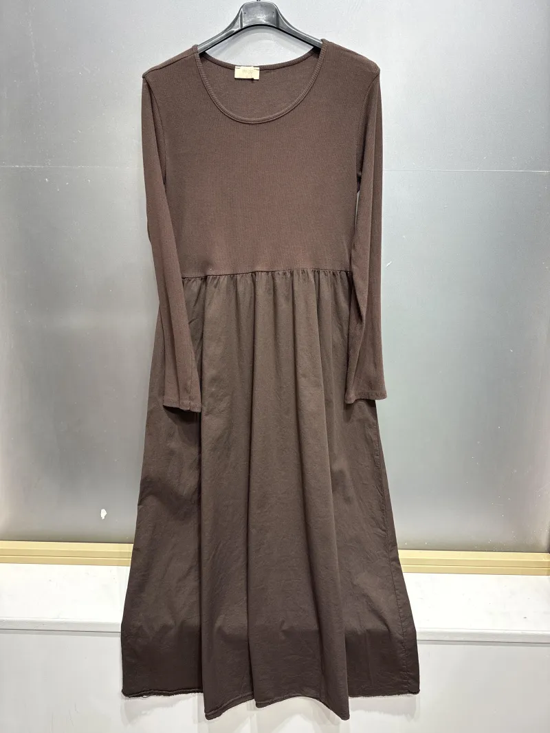 Langarmkleid UNI-Farbe
