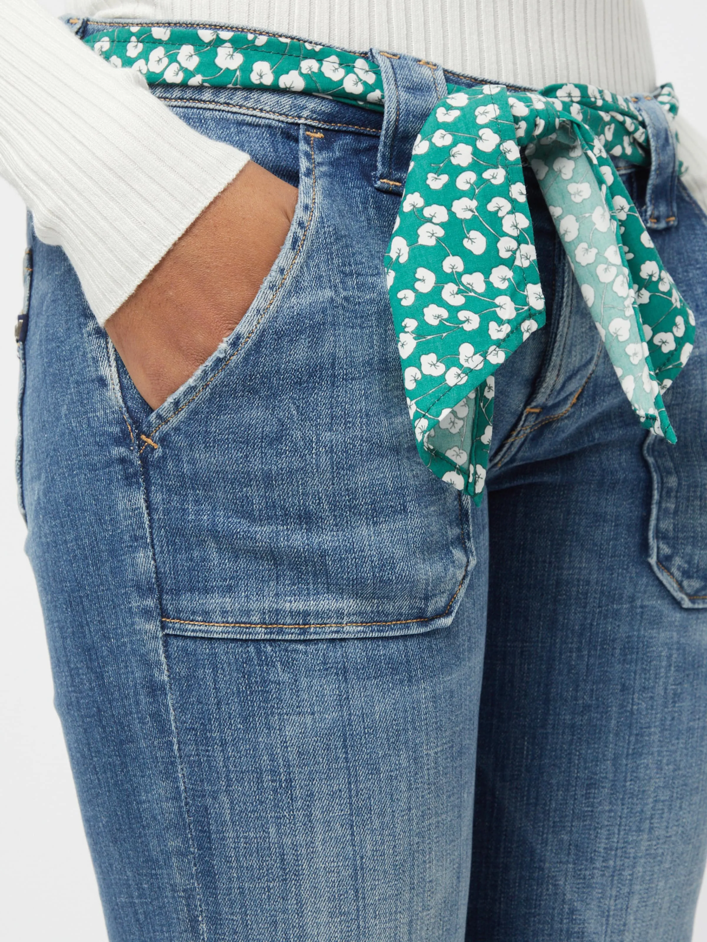 Le Temps Des Cerises Bootcut Jeans in Blue Denim