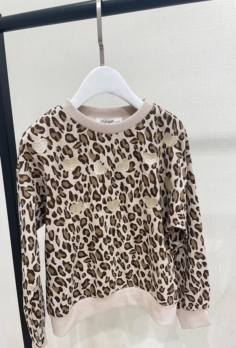 Leoparden-Sweatshirt für kleine Mädchen