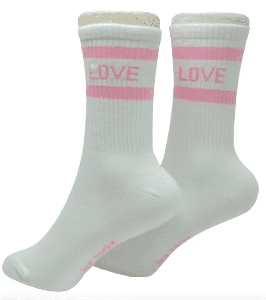 Love Stripes Socken weiss rosa
