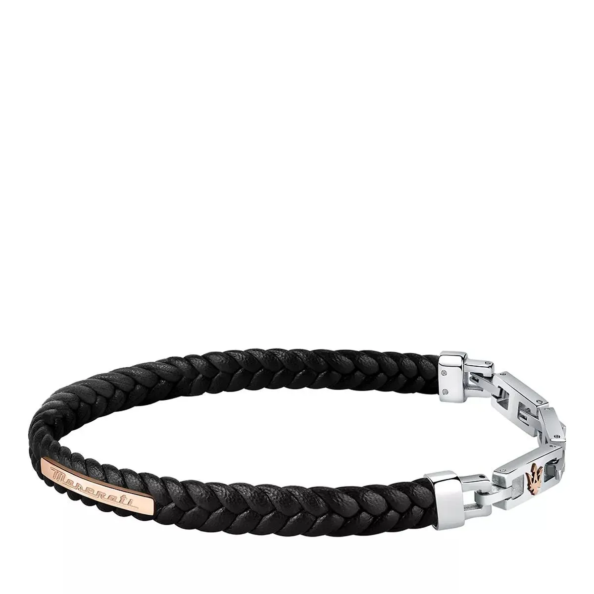   Maserati  J Leather Bracelet 22.5 Black Rose  Armband 