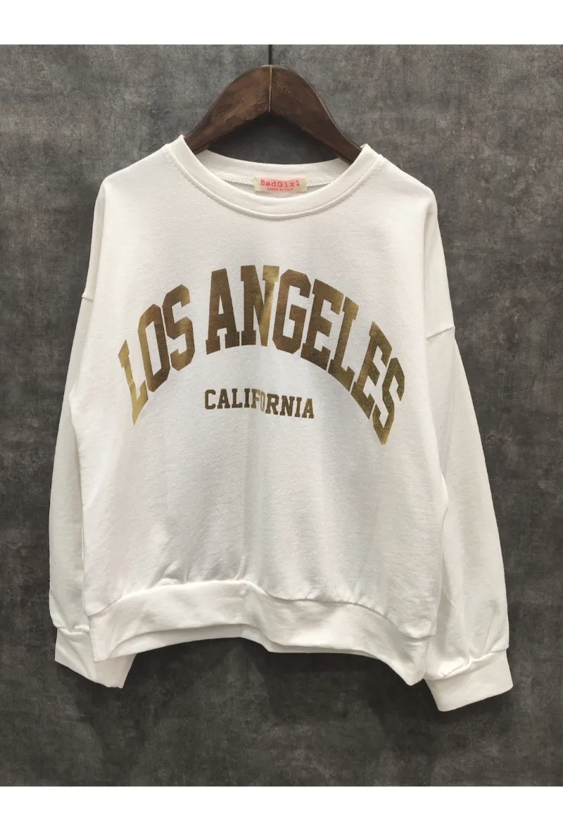 Mädchen-Sweatshirt mit LOS ANGELES-Aufdruck