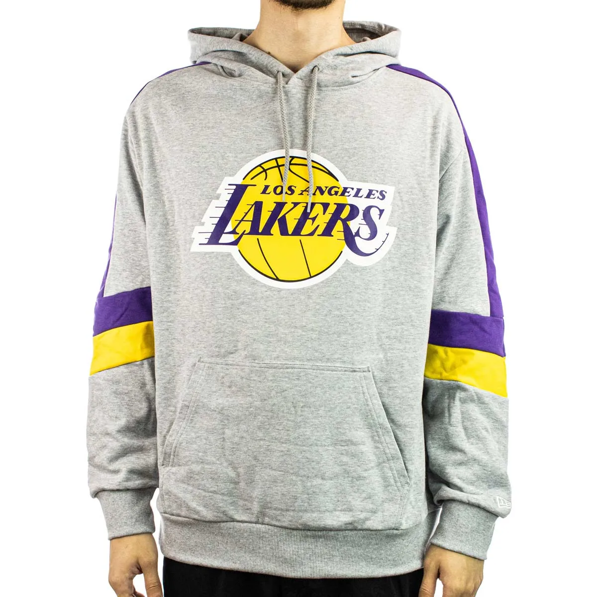 New Era Los Angeles Lakers NBA Colour Block Oversize Hoodie 60564801 - hellgrau meliert-lila-gelb