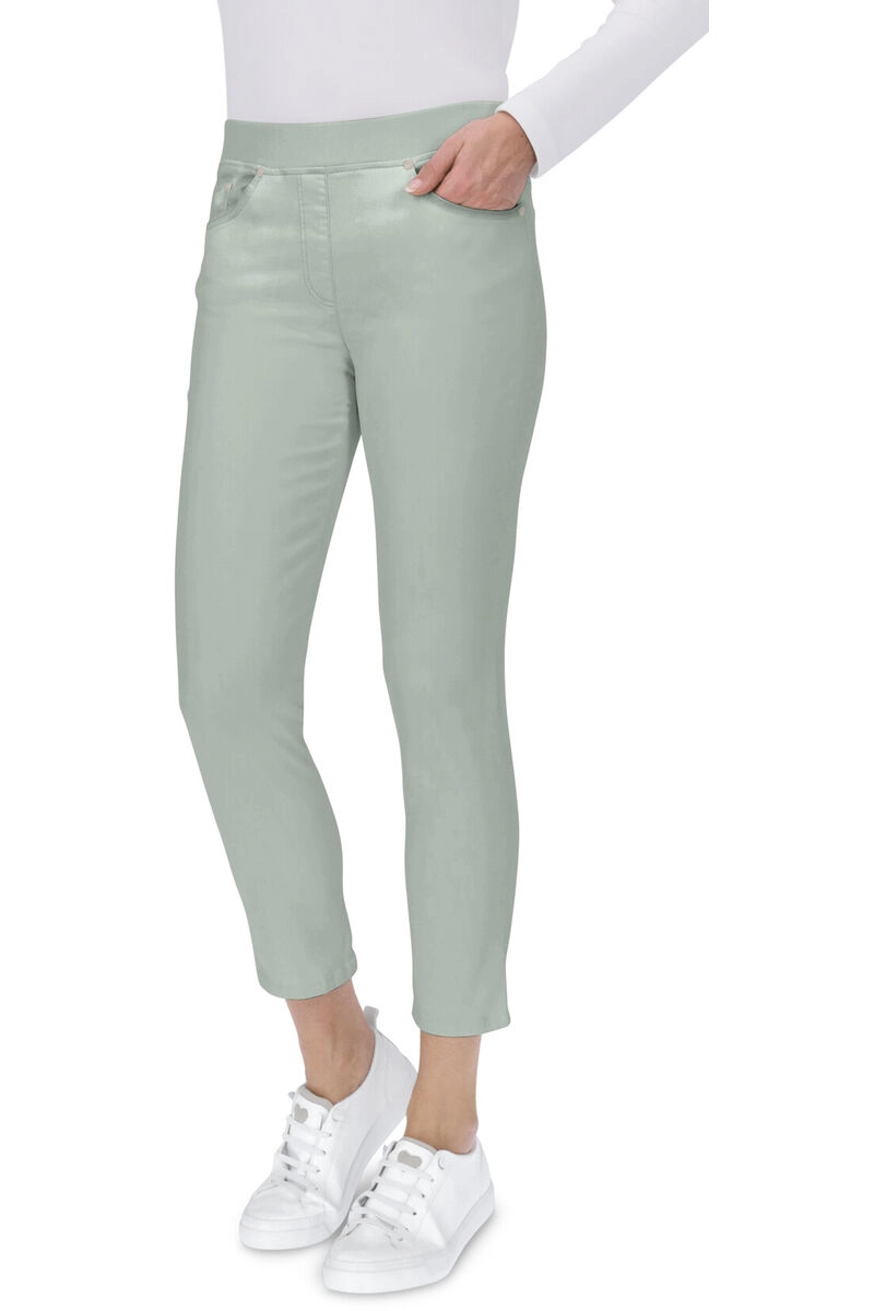 RAPHAELA BY BRAX 6/8 Jeans Pamina mint Slim Fit in Schlupfform mit Reißverschlus-Optik
