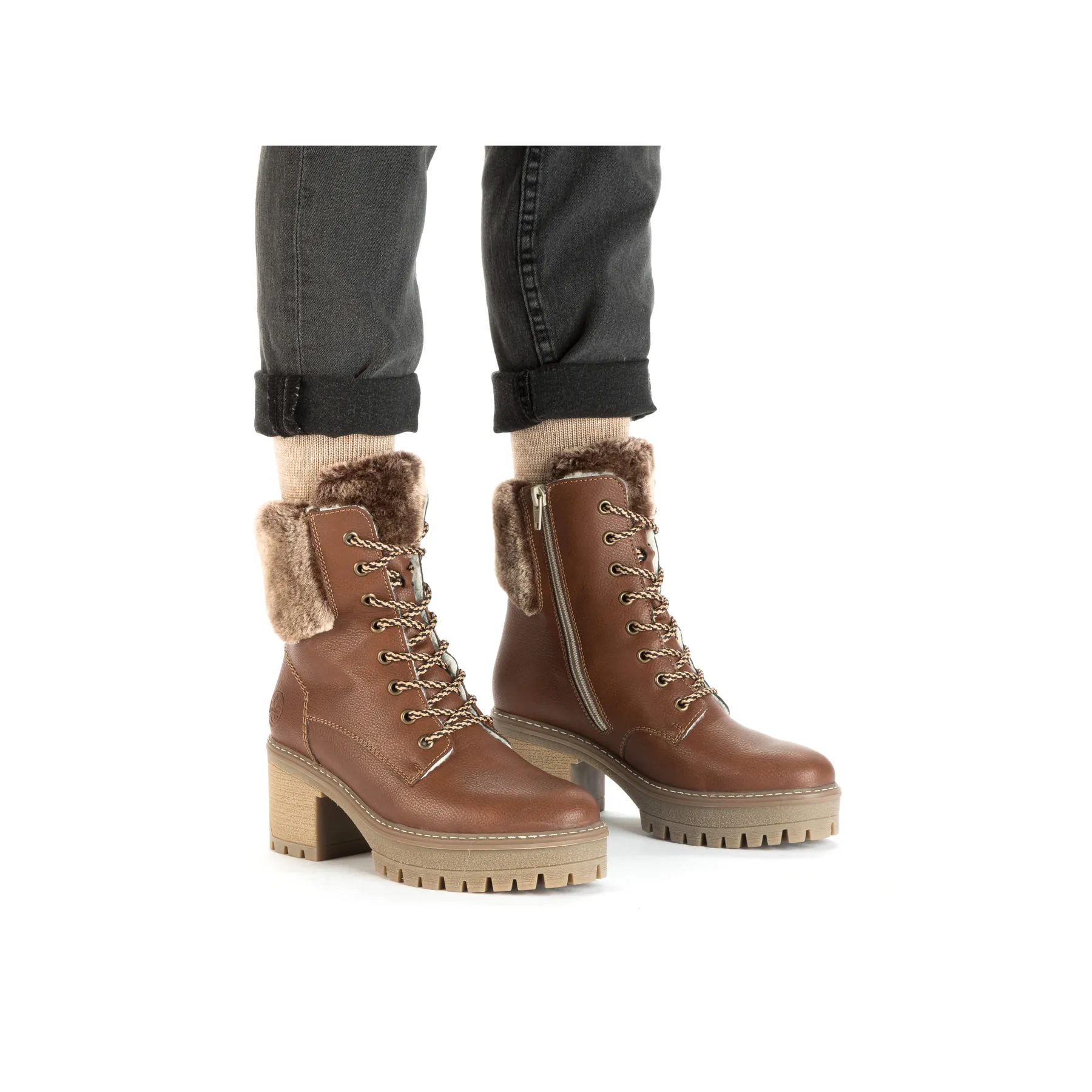 Rieker Damen Stiefeletten kaffeebraun | Y8532-25