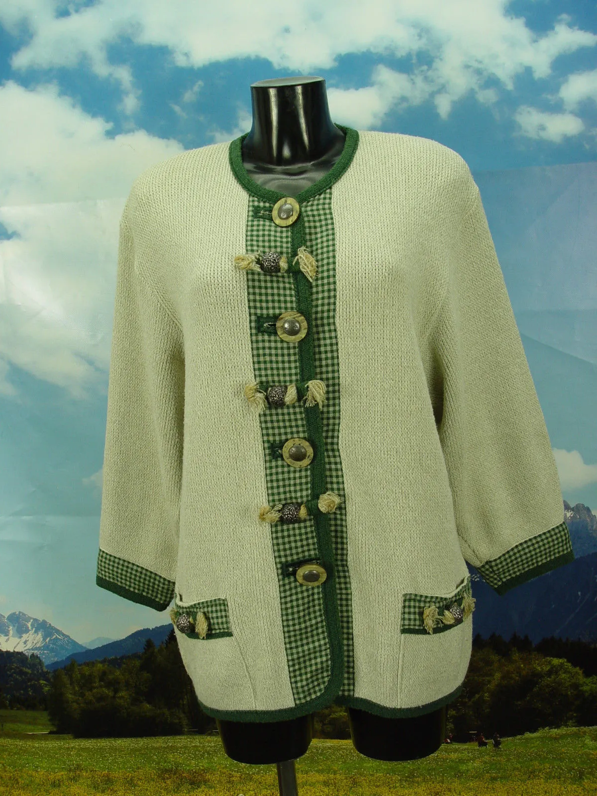 SALZBURGER Made in Austria neuwertig lange Strickjacke Jacke Trachtenjacke Gr.38