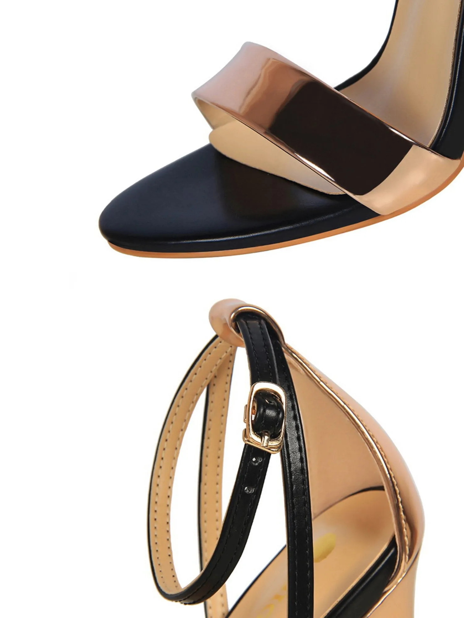 Sandalen mit Knchelriemen und offenem Absatz Sommer-Schnallenschuhe