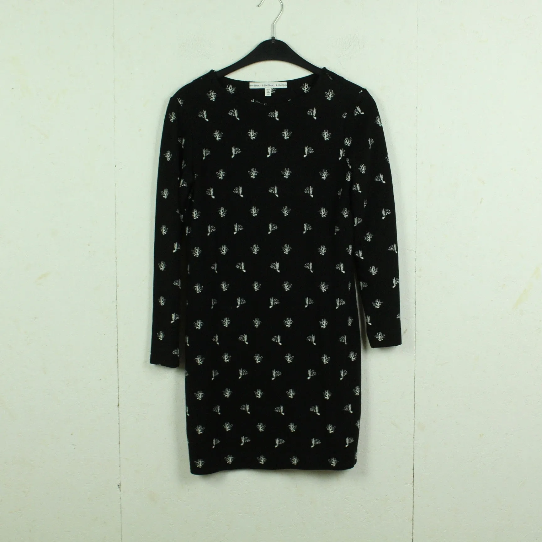 Second Hand & OTHER STORIES Kleid Gr. 38 schwarz wei Langarmkleid (*)