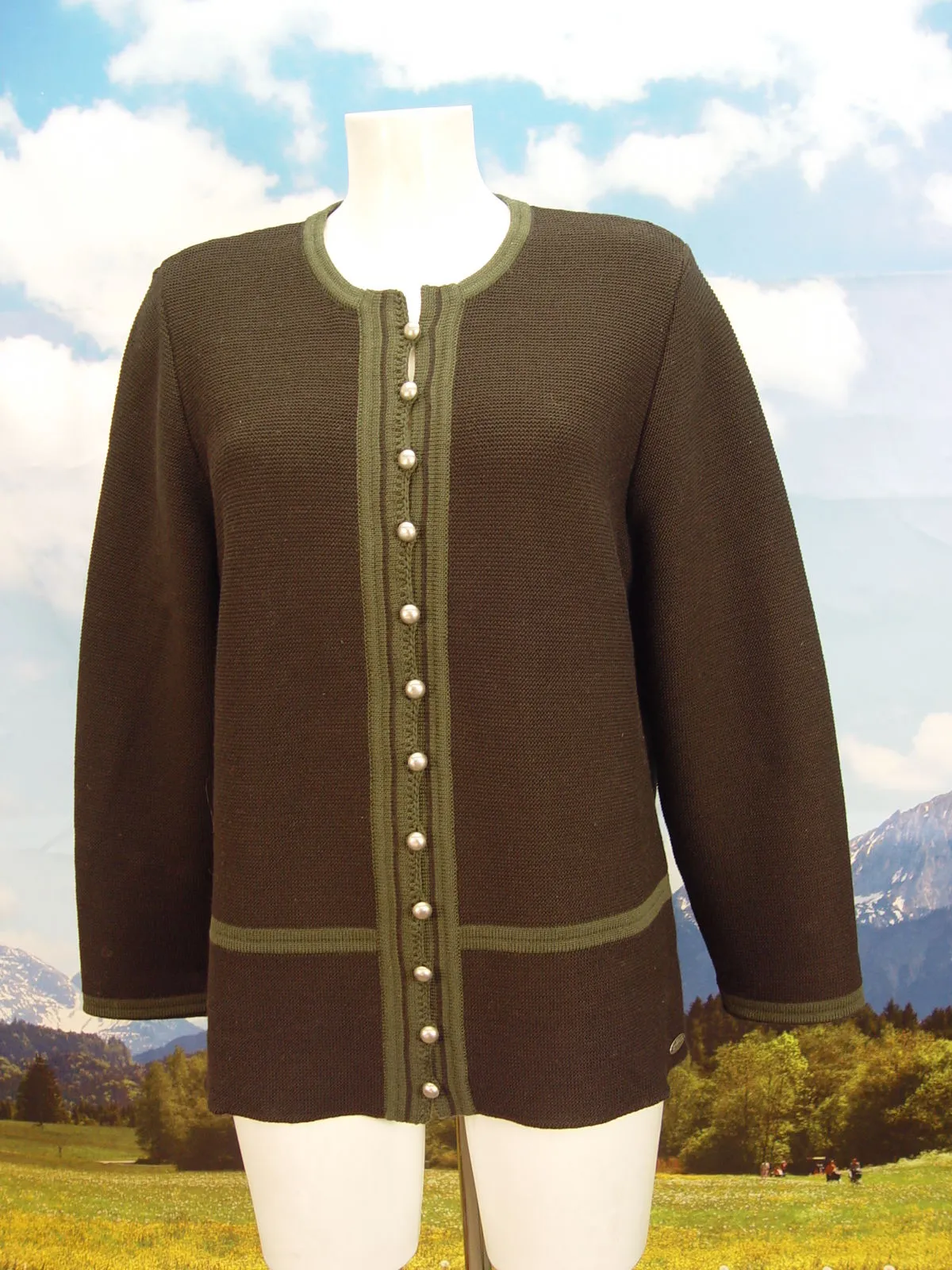 STEFFNER wenig getragen schlichte warme Strickjacke Trachten Jacke Gr.48