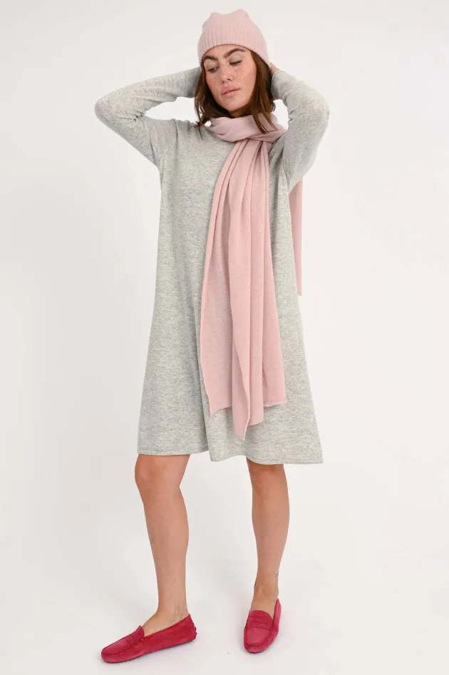 Strickkleid aus Cashmere-Woll-Mix in Hellgrau