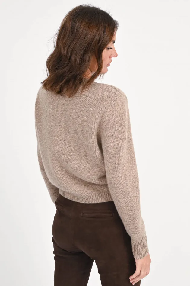 Strickweste aus Cashmere in Taupe