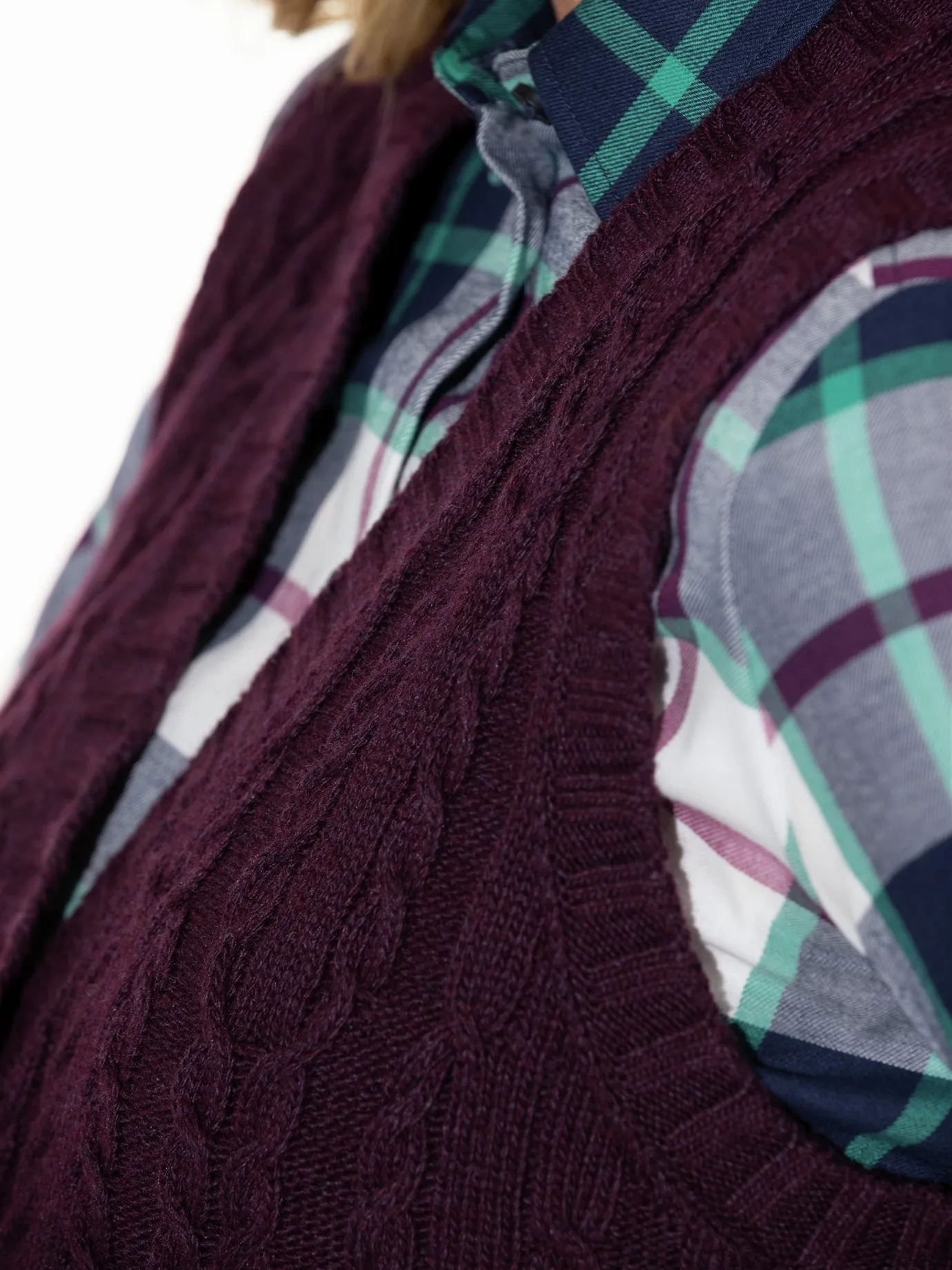Strickweste Zopfstruktur für Damen