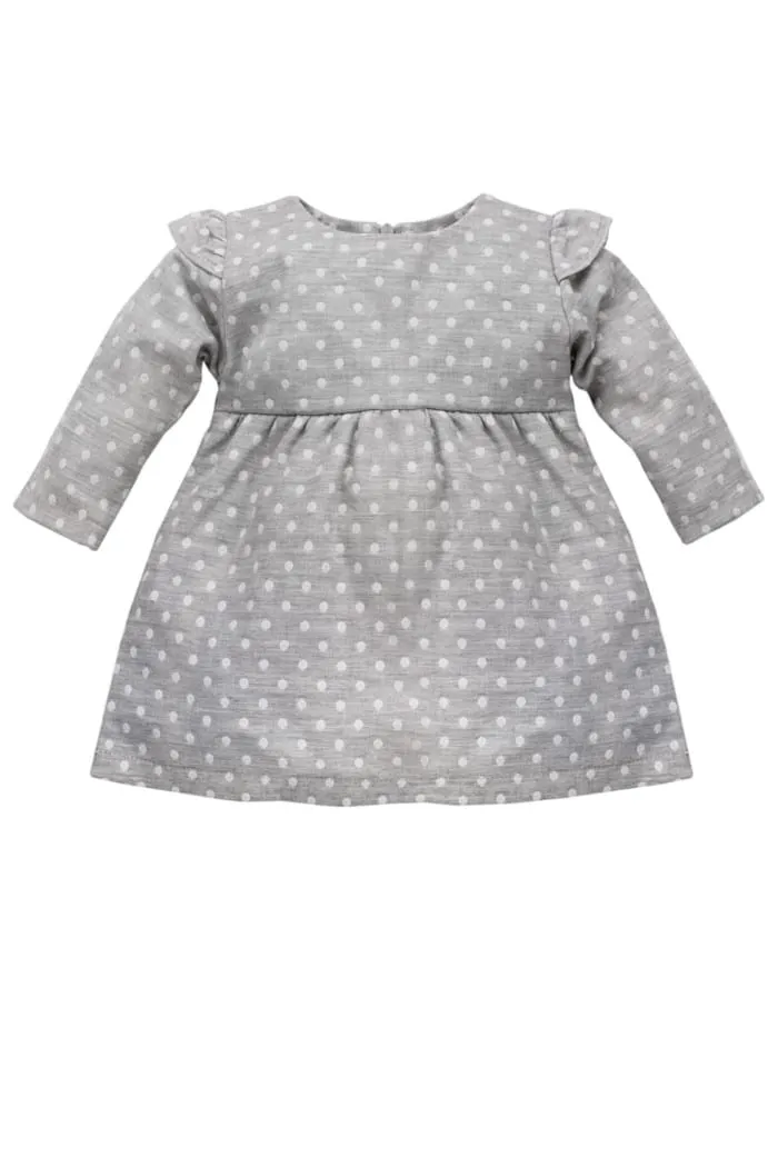 Süßes Baby Langarmkleid mit Punkte ♥ Mädchenkleid Polka-Dot