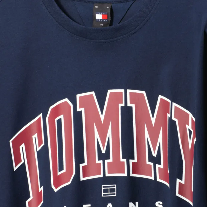 Tommy Jeans T-Shirt mit Logo-Print, dunkelblau 