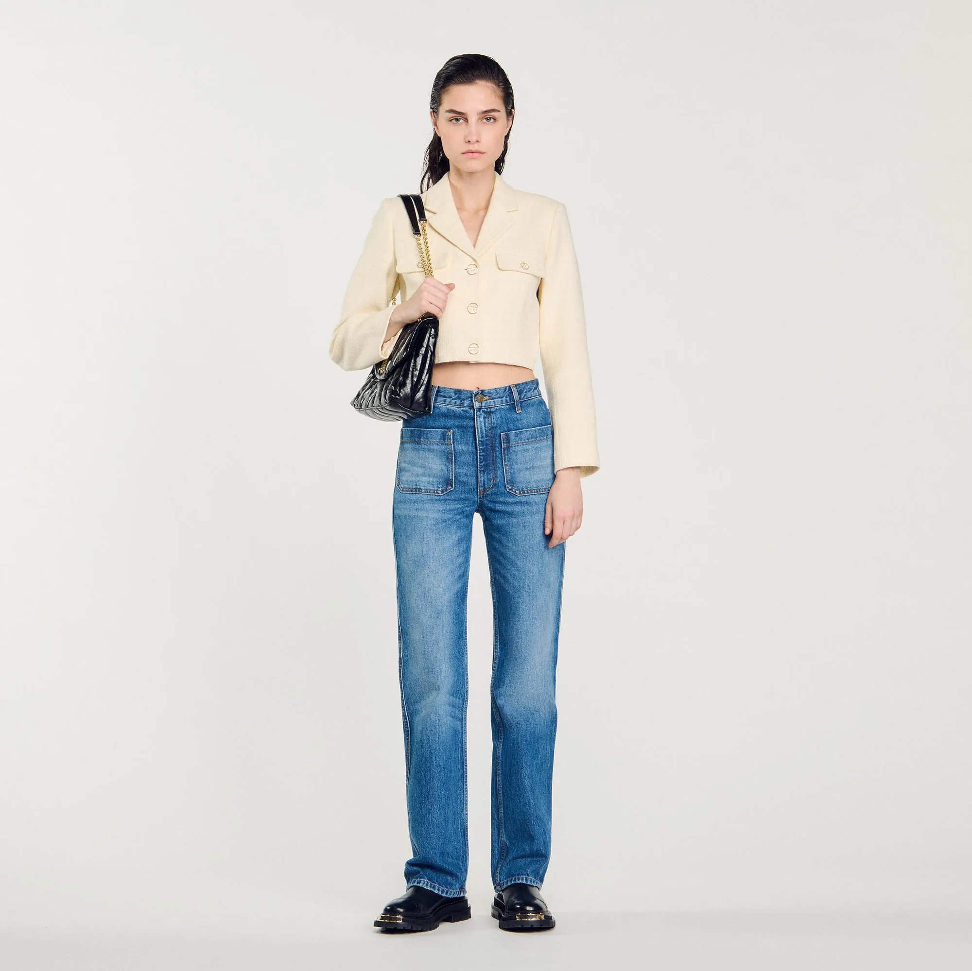 Verwaschene Flared Jeans